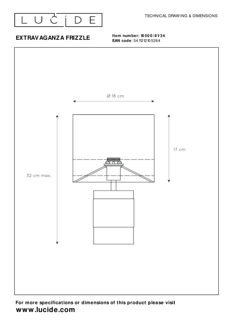 Lucide EXTRAVAGANZA FRIZZLE - Stolná lampa - Ø 18 cm - 1xE14 - žltá